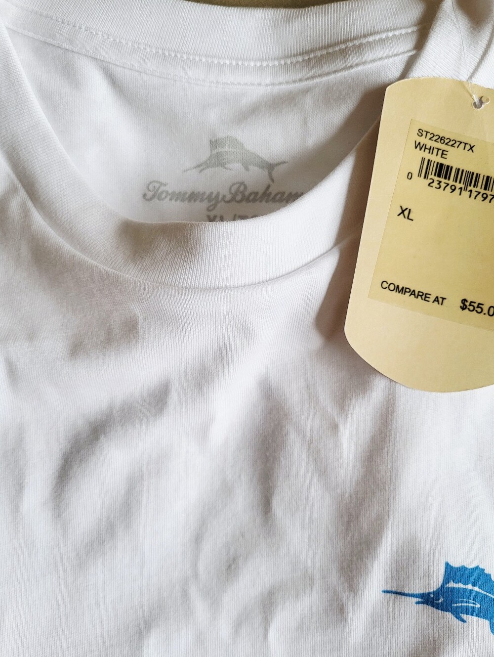NWT Tommy Bahama Shirt XL White Live The Island Life Beach Chair Graphic T-Shirt - Picture 7 of 8